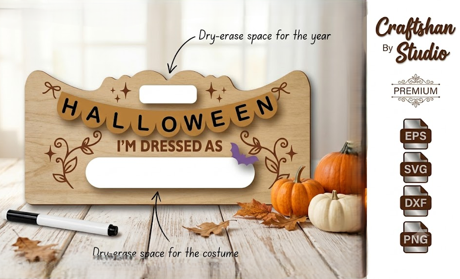 Halloween Costume Dry-Erase Sign for Kids
